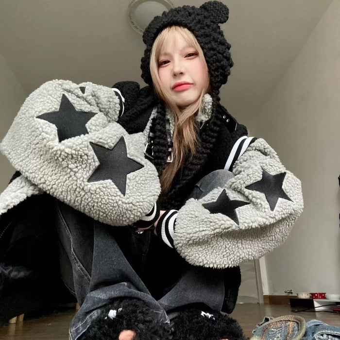 Lazy Style Plush Lamb Fur Top For Women