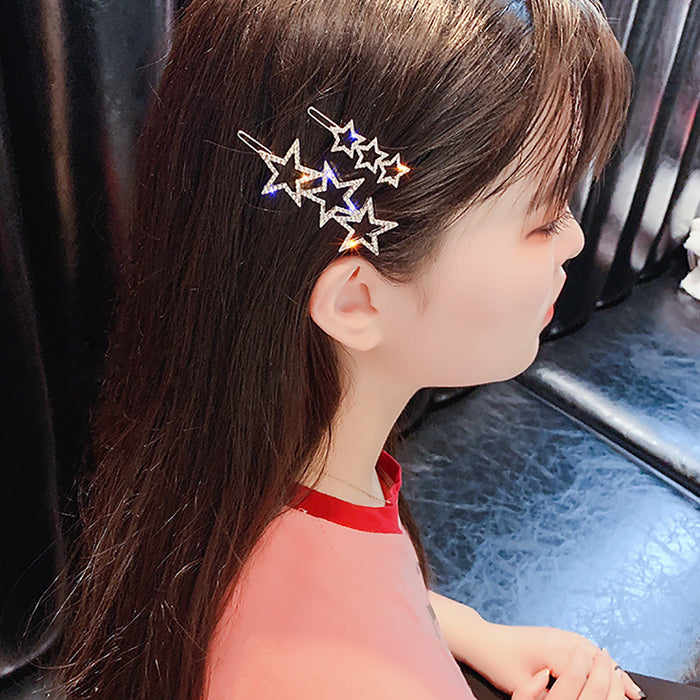 Pentacle clip with diamonds