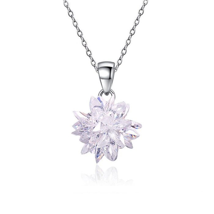 Ice flower pendant with diamonds