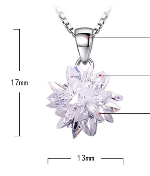 Ice flower pendant with diamonds