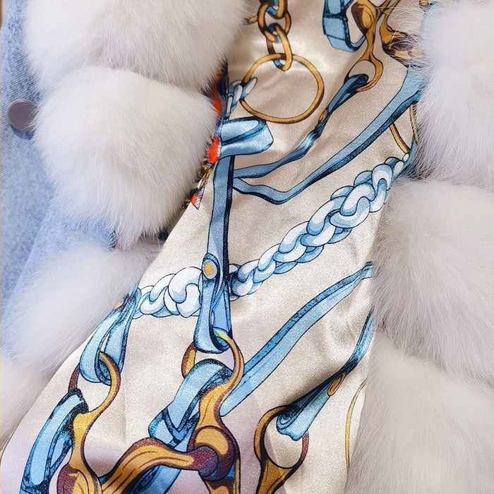 Knottery Fur Coat Suit Collar Cowboy Women's Short Style