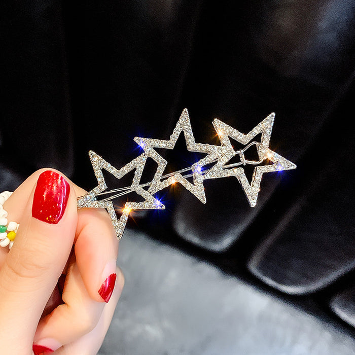 Pentacle clip with diamonds