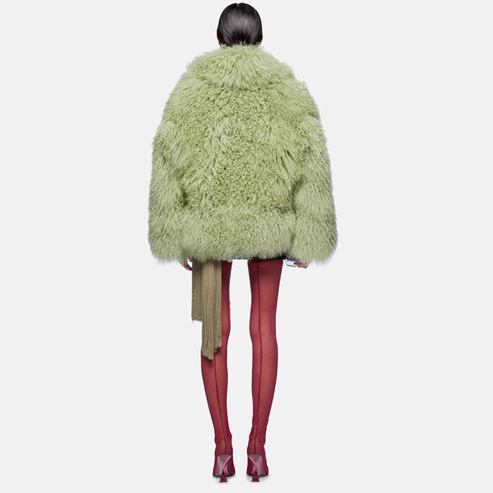 Color Plush Fur Coat Socialite Style