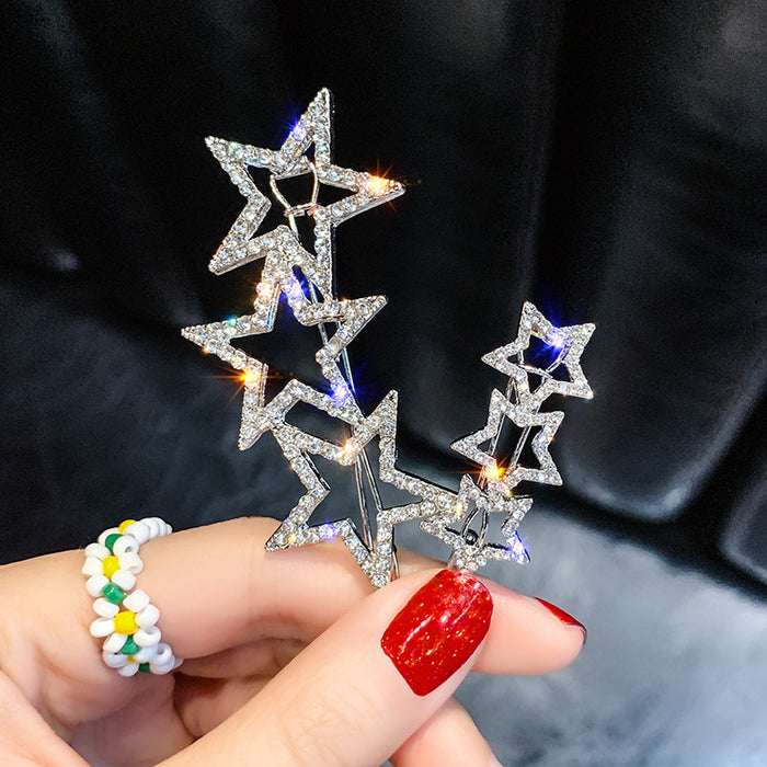 Pentacle clip with diamonds