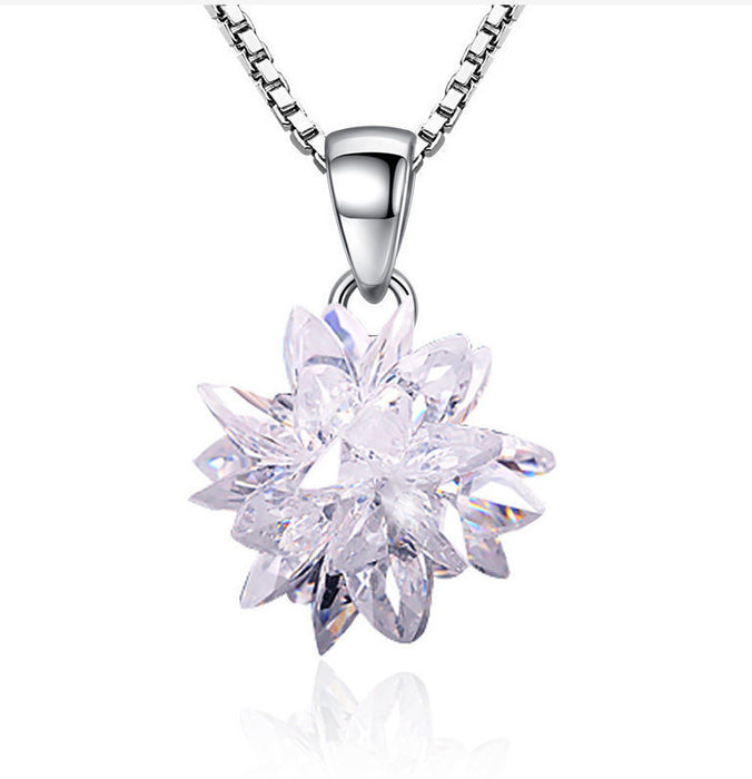 Ice flower pendant with diamonds