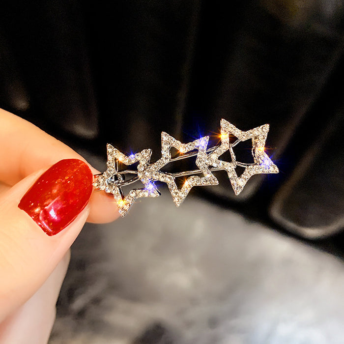 Pentacle clip with diamonds