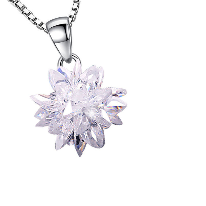 Ice flower pendant with diamonds