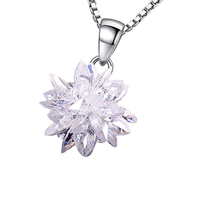 Ice flower pendant with diamonds