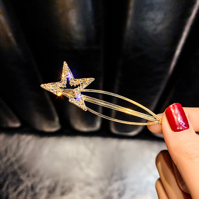 Pentacle clip with diamonds