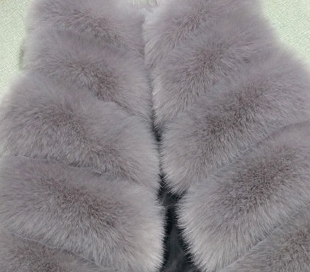 Women's Long Korean Style Trendy Fox Fur Coat