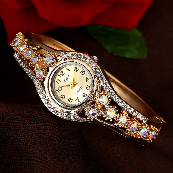 Fashion watch with diamonds