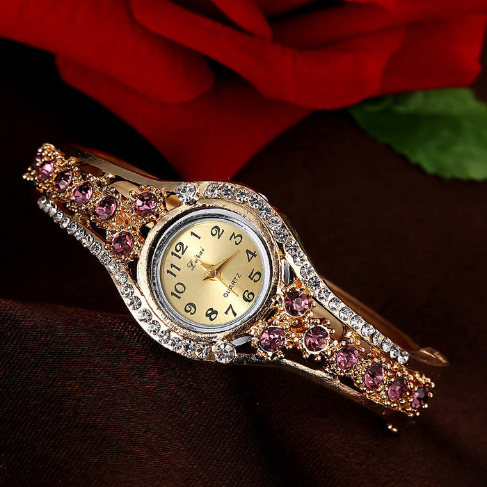 Fashion watch with diamonds