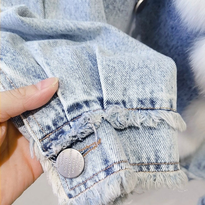 Knottery Fur Coat Suit Collar Cowboy Women's Short Style