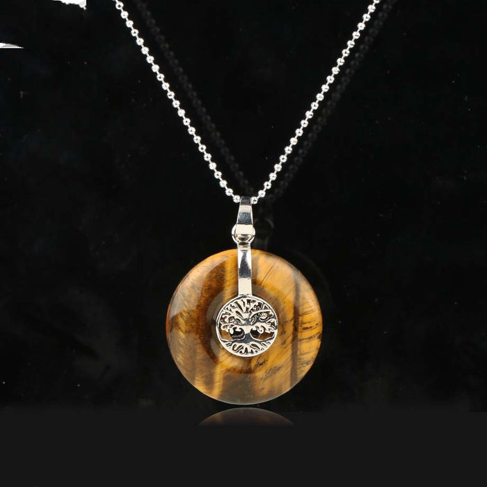 Jewelry Donuts Amethyst Pendant Natural Gemstone Necklace