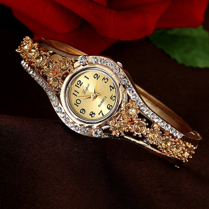Fashion watch with diamonds