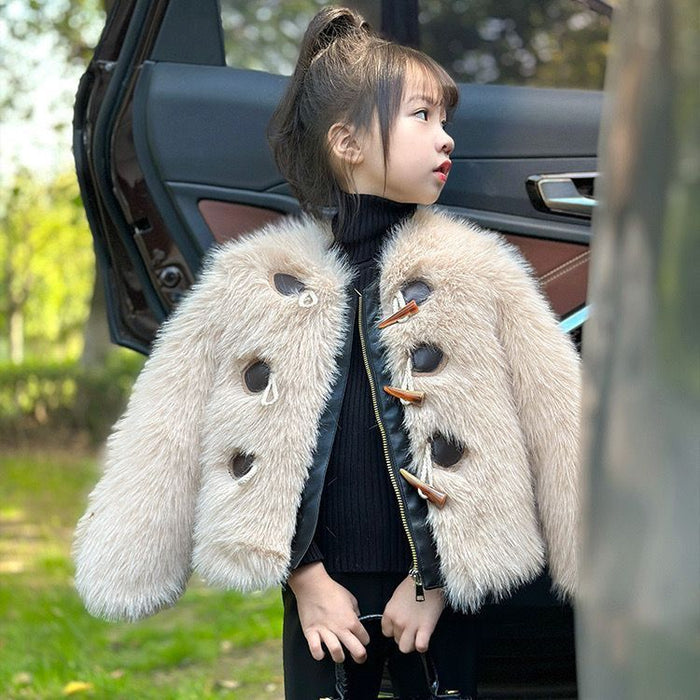 Thickened Autumn And Winter Girls' Fur Coat Korean Style