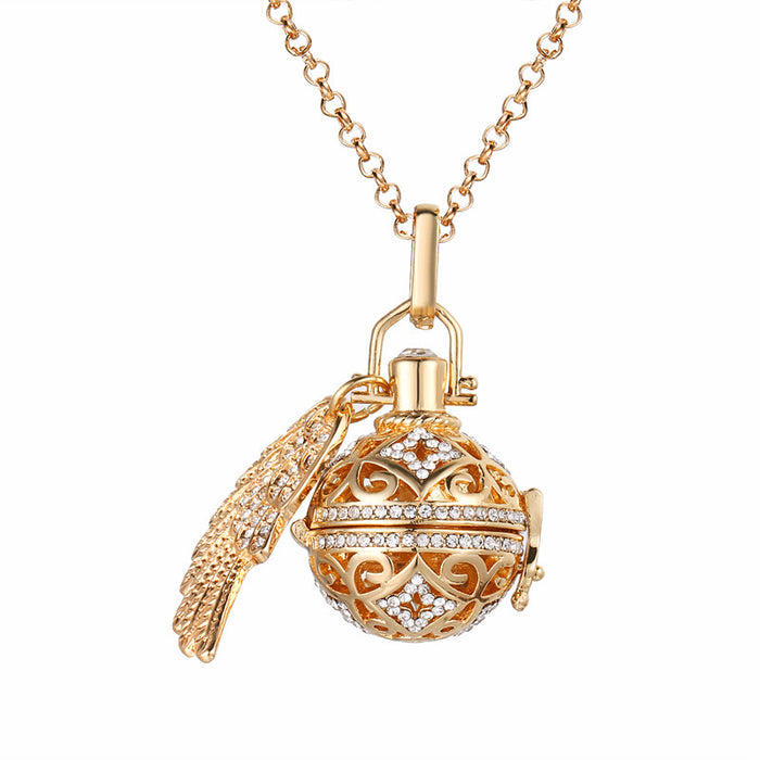 Flower Wing Necklace with Diamonds