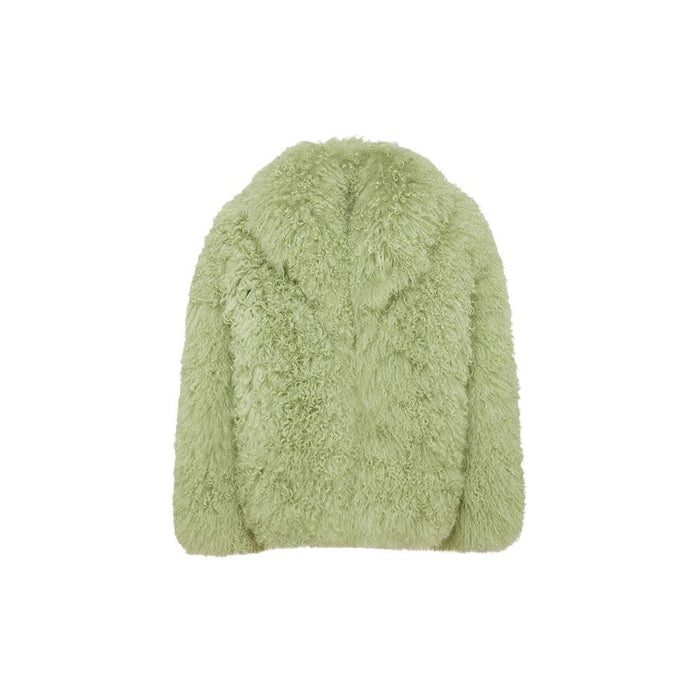 Color Plush Fur Coat Socialite Style