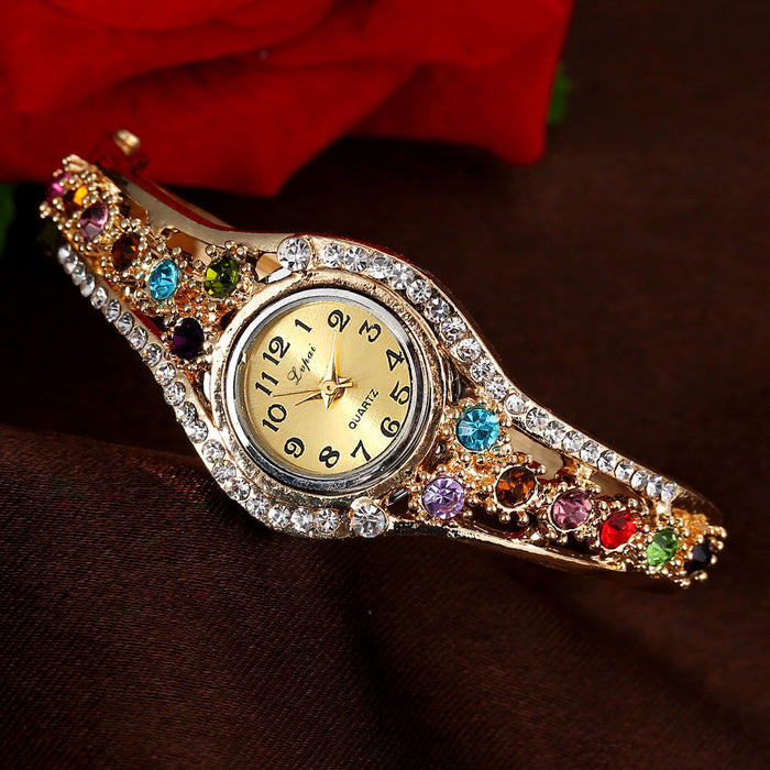 Fashion watch with diamonds