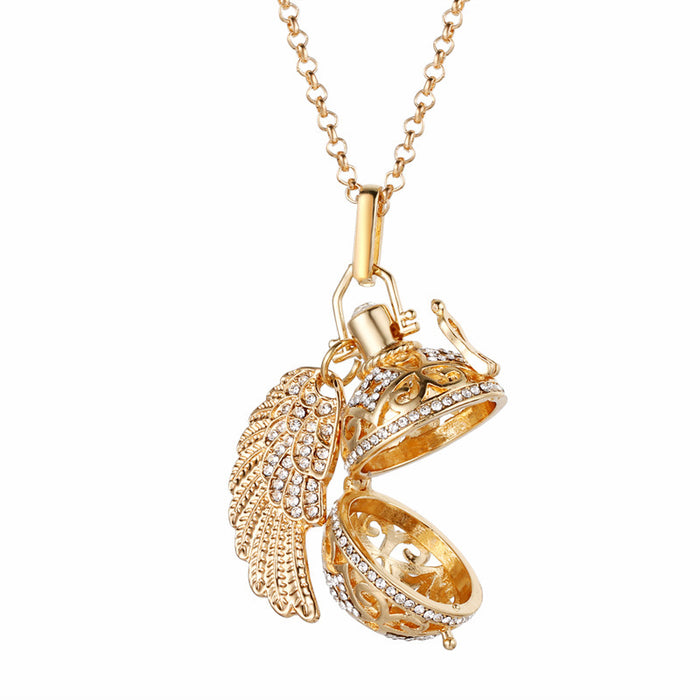 Flower Wing Necklace with Diamonds