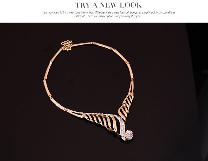 Four-piece Jewelry Set Fashion Alloy Necklace Earrings Bracelet