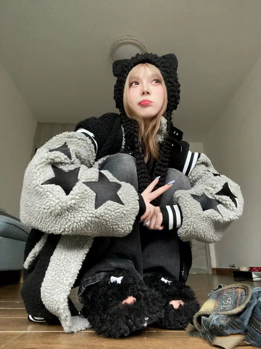 Lazy Style Plush Lamb Fur Top For Women