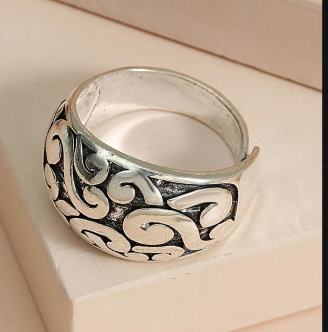 Blue Gemstone Ring Silver Plated Jewelry