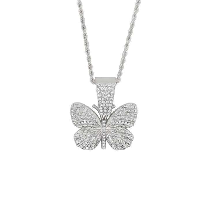 Butterfly Necklace Full Of Diamonds
