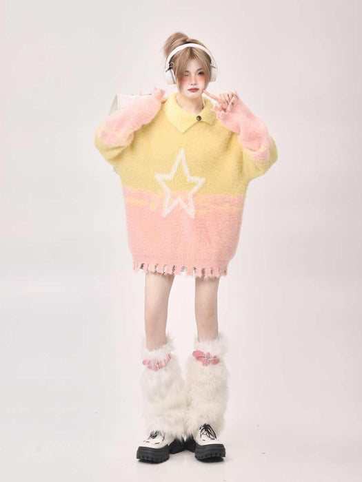 Women's Mink Fur Loose And Lazy Style Sweater