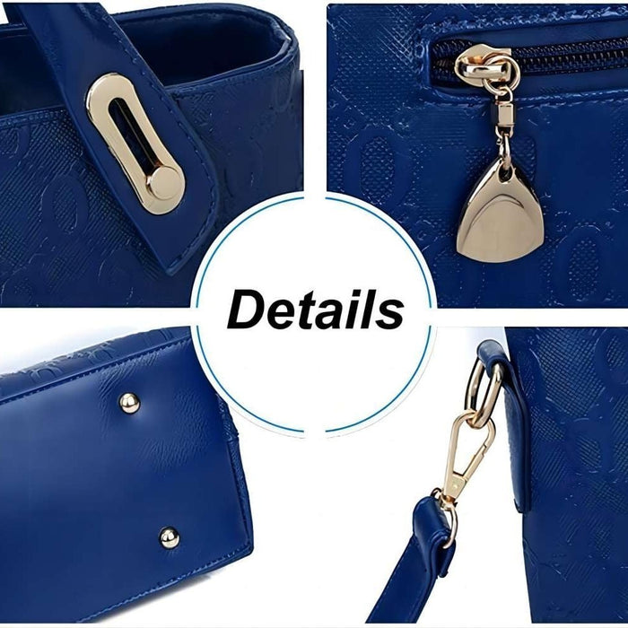 Women Top Handle Satchel Hobo PU Leather Handbag Set Large Tote Purse  Shoulder Bag  Card Holder