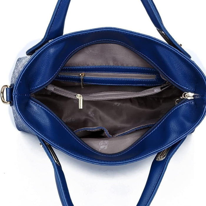 Women Top Handle Satchel Hobo PU Leather Handbag Set Large Tote Purse  Shoulder Bag  Card Holder