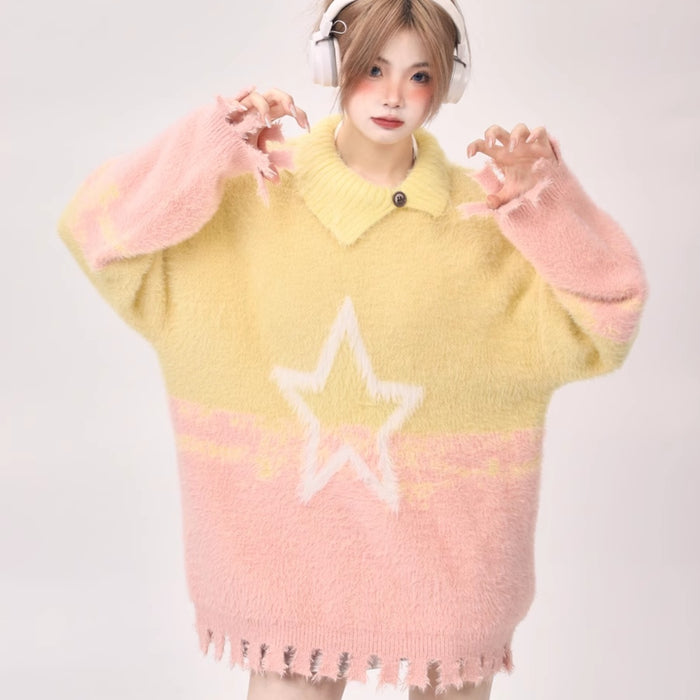 Women's Mink Fur Loose And Lazy Style Sweater