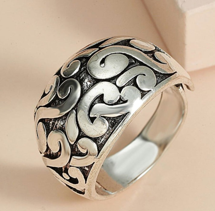 Blue Gemstone Ring Silver Plated Jewelry