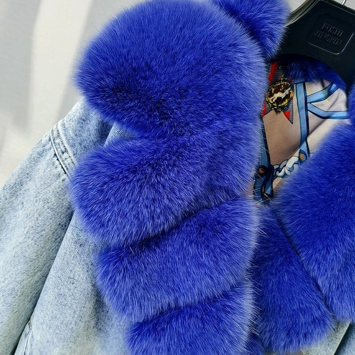 Knottery Fur Coat Suit Collar Cowboy Women's Short Style